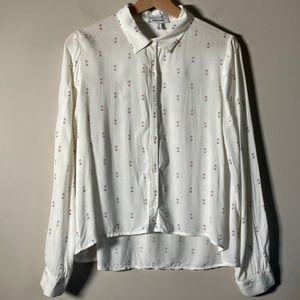 & Other Stories popsicle print Blouse white button up shirt women’s size 4